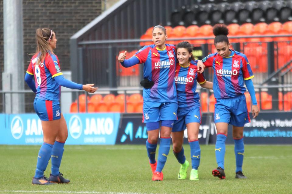 Gemma Bryan with her former Crystal Palace teammates 