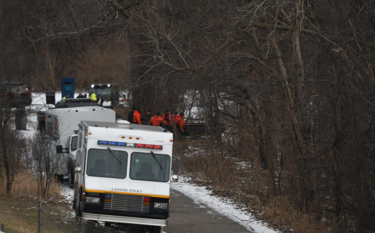 Search, rescue, and water recovery teams from multiple agencies, including the Michigan State University Police Department, Oakland County Sheriff, and Lansing Police, were staged along the Red Cedar River. MSU Police closed the Lansing River Trail around 1 a.m. Friday between Kalamazoo Street and the U.S. 127 overpass. MSU Police say they are searching for Grand Valley State University student Brendan Santo who has been missing since Oct. 29, 2021, after leaving a gathering at Yakeley Hall on MSU's campus around midnight.