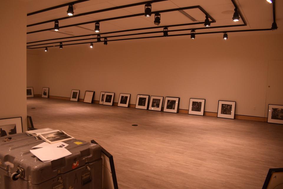 The main gallery is being prepped before the newest photography exhibits opens May 16.
