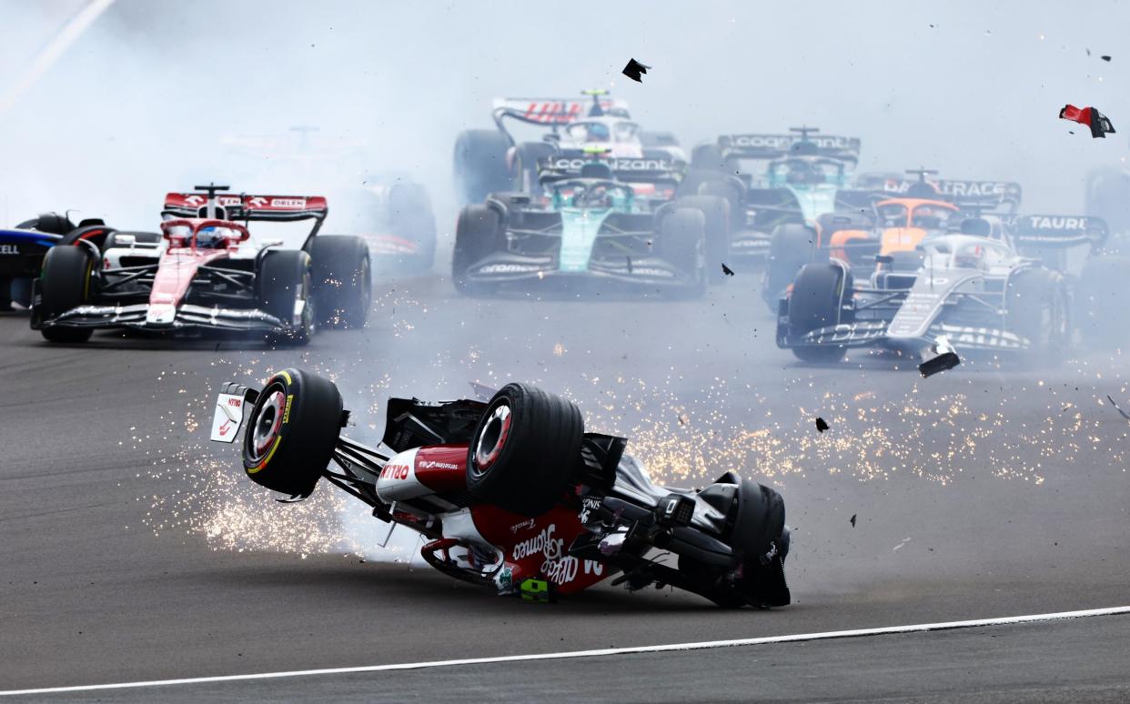 Zhou Guanyu's life is saved by his car's Halo - GETTY IMAGES