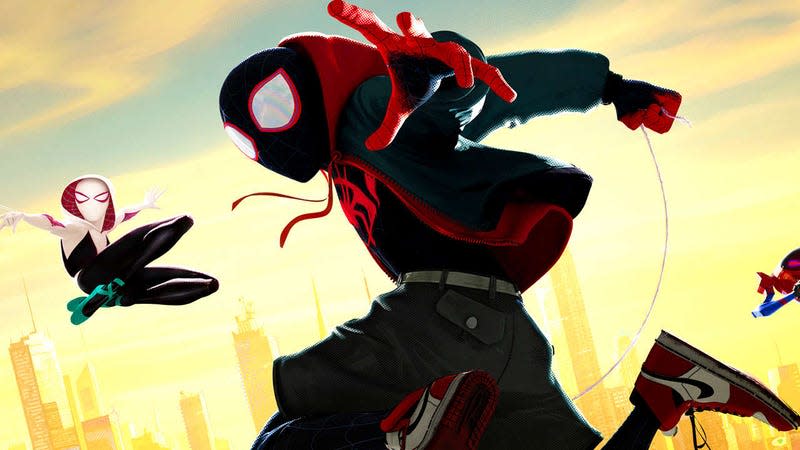 Miles Morales and Gwen Stacy in a poster for Spider-Man: Into the Spider-Verse.