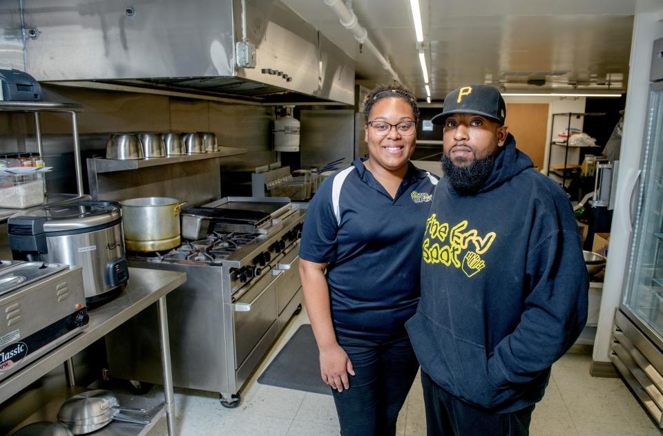 Jeremy and Cierra Sargent, co-owners of The Fry Spot, have a much larger kitchen to work in since their move to the Premier Event and Entertainment Center, at 3214 N. Dries Lane across from the Landmark Recreation Center in Peoria.