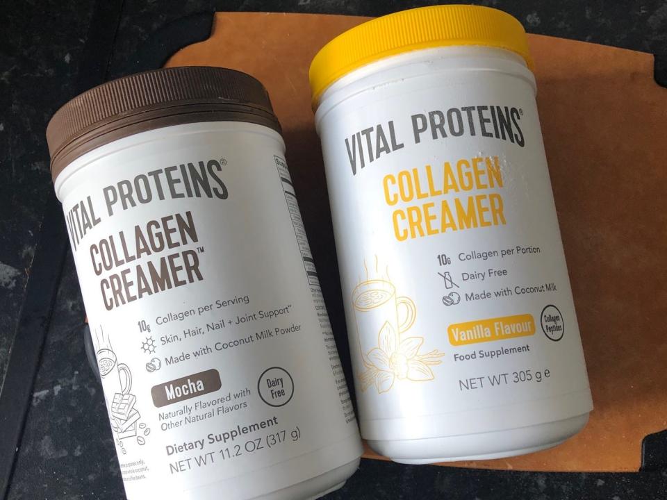 Vital Proteins collagen creamer containers