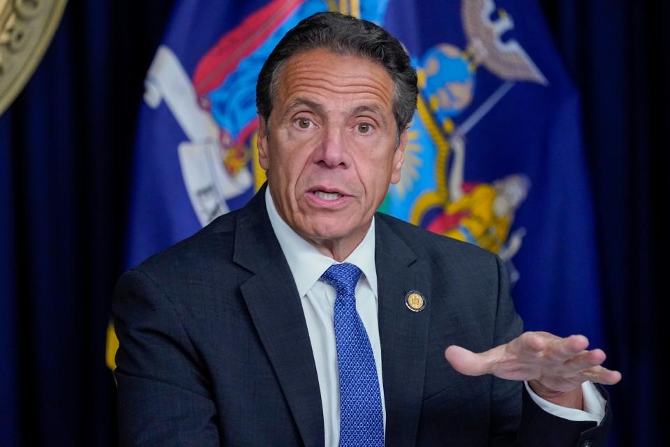 New York Gov. Andrew Cuomo speaks during a news conference, Wednesday, June 23, 2021, in New York.