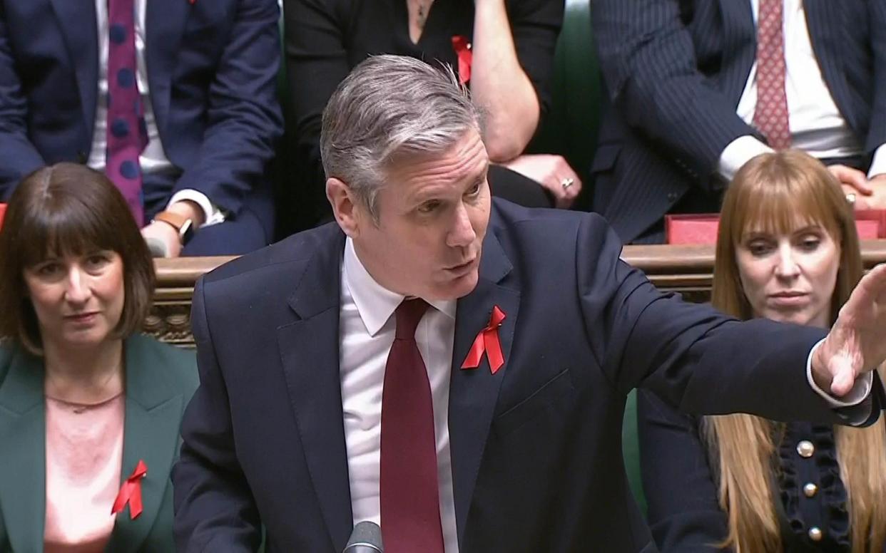 Labour leader Keir Starmer speaks during Prime Minister's Questions in the House of Commons, London on Wednesday November 29, 2023.