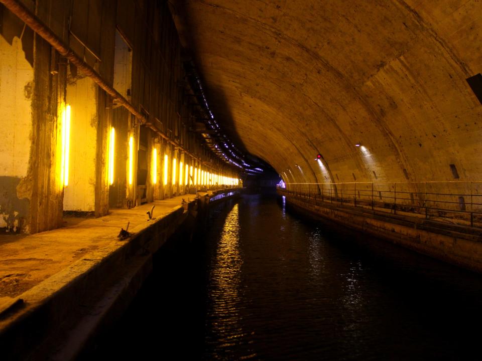 dark dimly lit corridor inside balaklava naval base