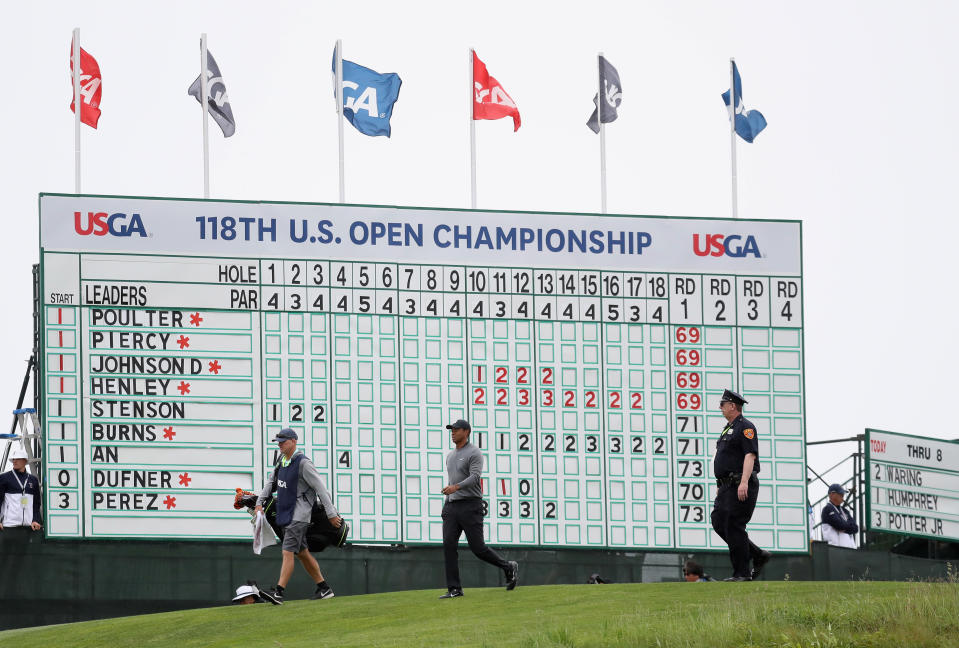 Fox issued an apology on Friday after a microphone at the U.S. Open picked up two fans discussing a sexual encounter in very explicit terms and aired it during the live broadcast. (Getty Images)