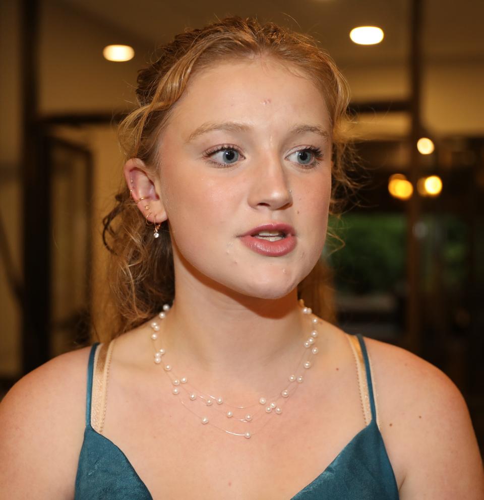 Isabella Levine from Sleepy Hollow High School is pictured during the 55th Carroll F. Johnson Scholastic Achievement Dinner at the Westchester Marriott in Tarrytown, May 24, 2023. 