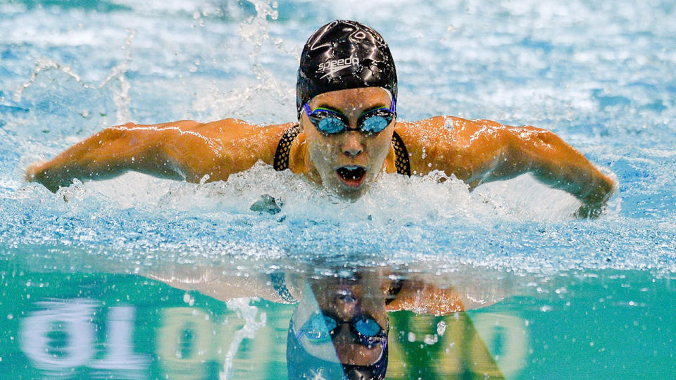 Seen here, swimmer Emma McKeon in a lead-up event for the Olympics.