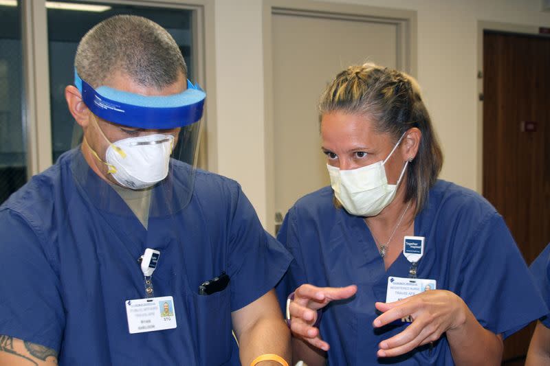 U.S. Air Force Capt. Ashley Ritchey instructs at Dameron Hospital in Stockton