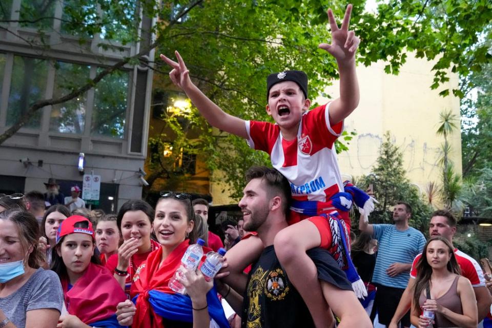 Fans cheer their support for Djokovic in Australia (AP)