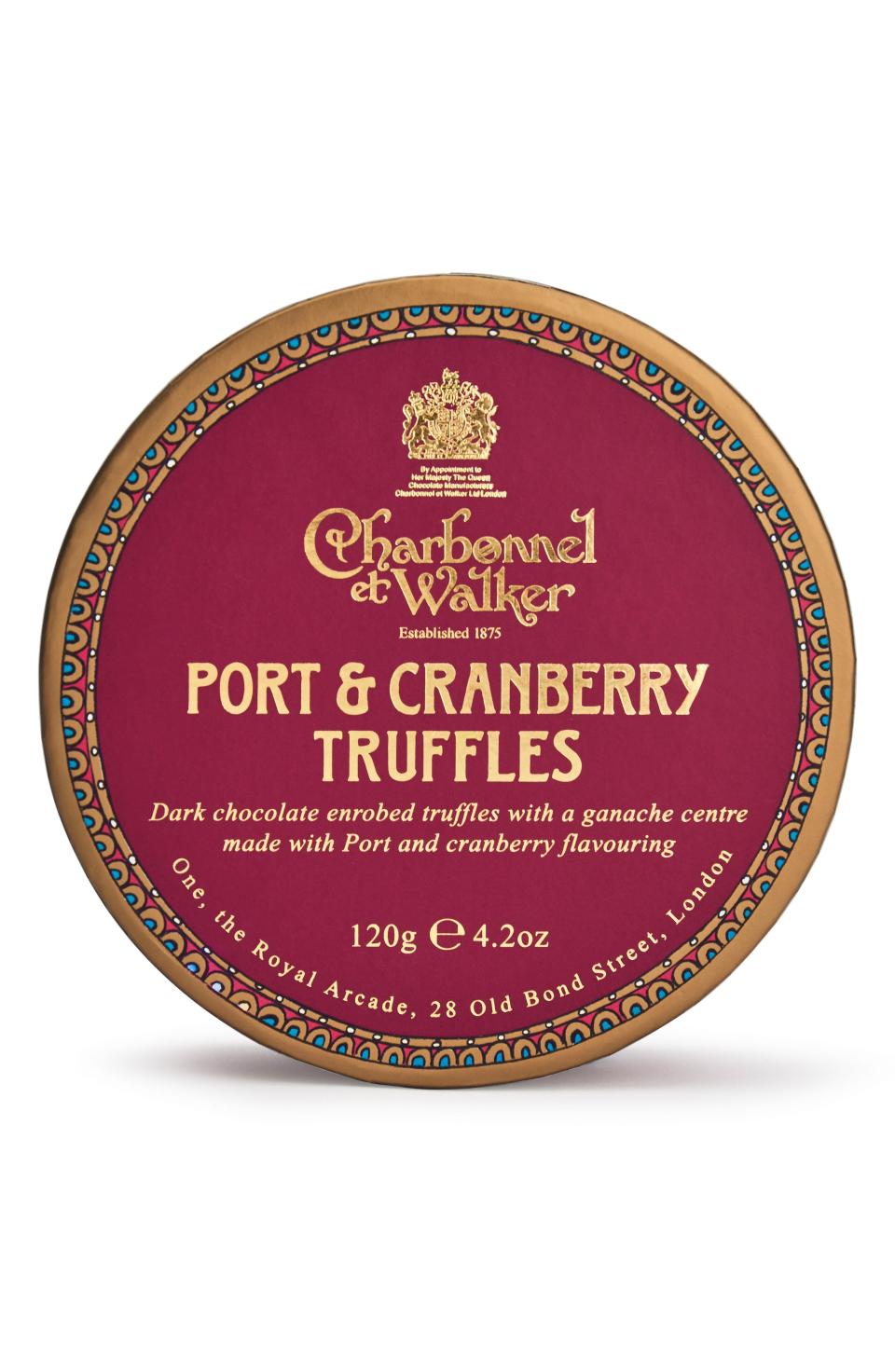 Port & Cranberry Flavored Chocolate Truffles