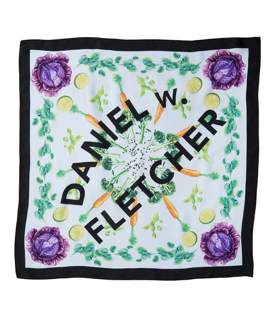 Daniel W. Fletcher’s silk scarf design for Pret a Manger. - Credit: Courtesy image