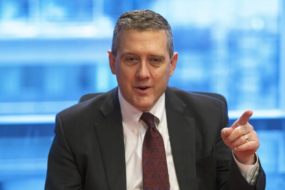 St. Louis Fed President James Bullard speaks about the U.S. economy during an interview in New York February 26, 2015. Low-yielding bond markets could abruptly 