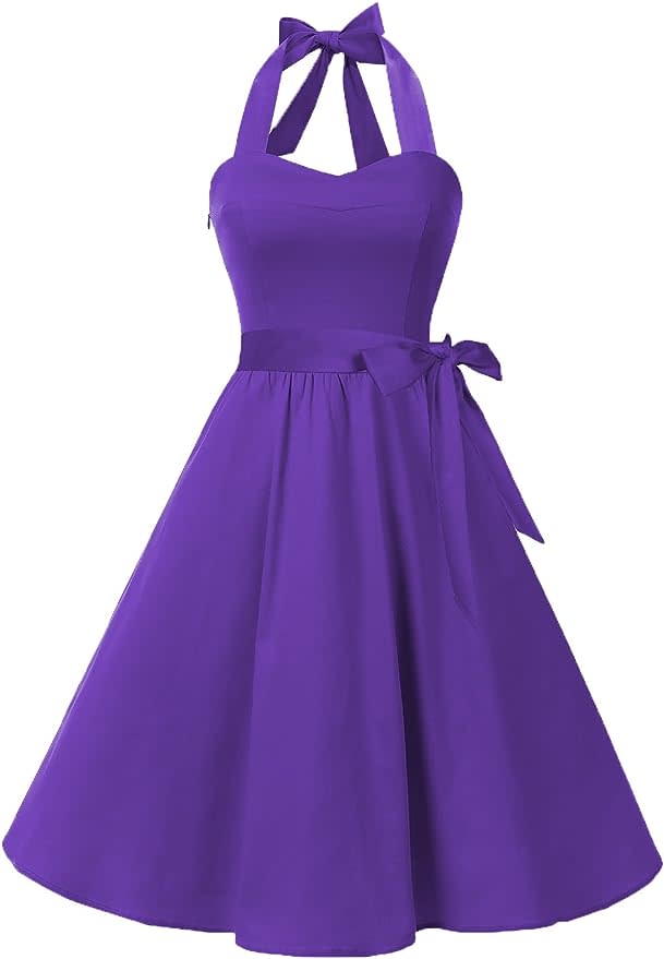 purple halter dress