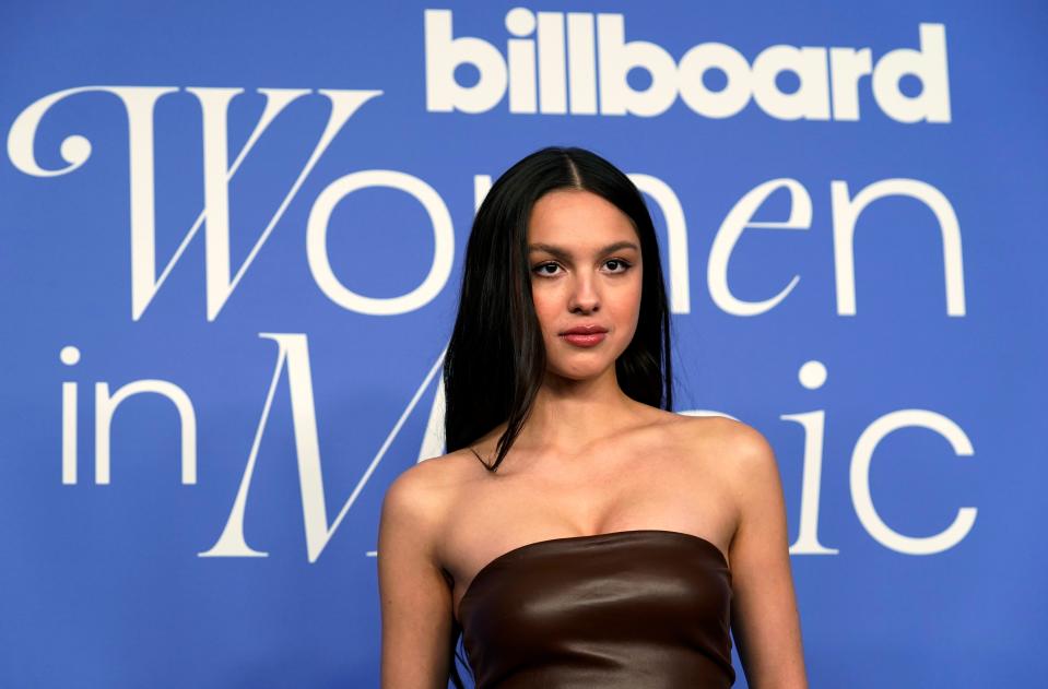 Olivia Rodrigo poses at the 2023 Billboard Women in Music Awards, Wednesday, March 1, 2023, at YouTube Theater in Inglewood, Calif. (AP Photo/Chris Pizzello) ORG XMIT: CACP102