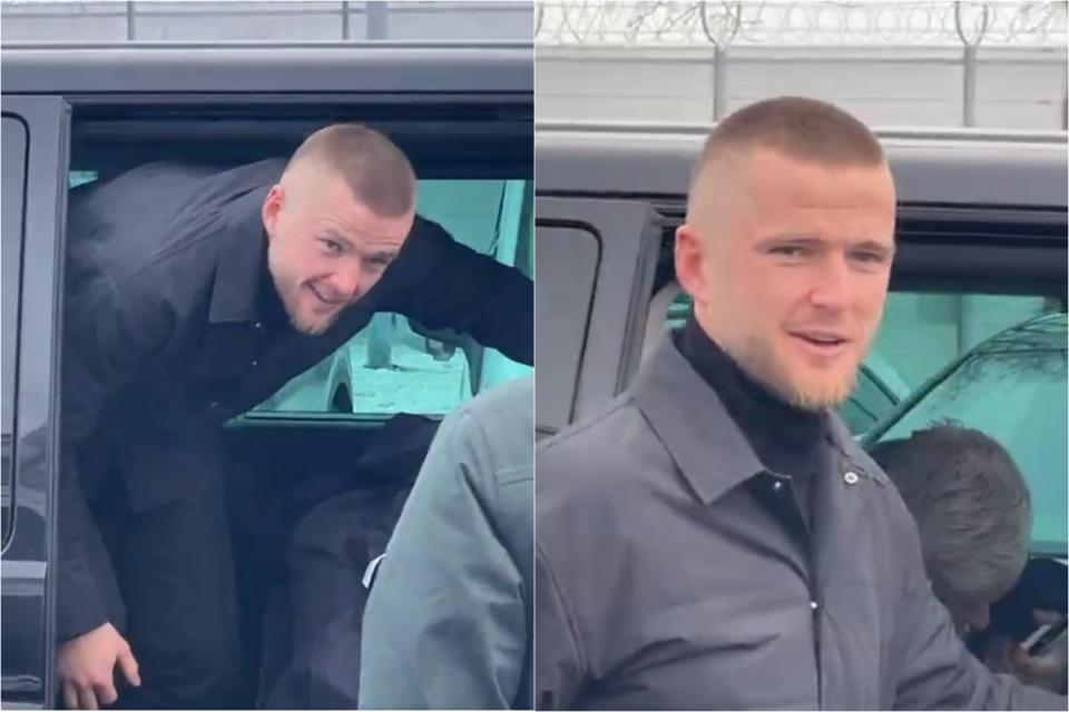 Eric Dier arrived at Munich's training ground earlier today (Florian Plettenberg)