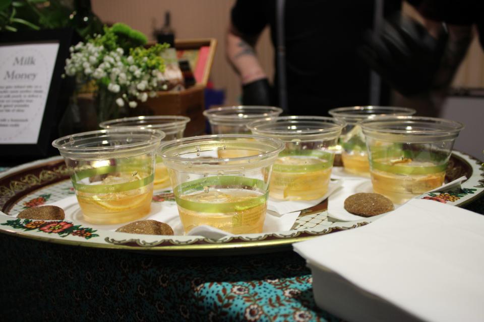 Beverages from Wild Culture Kombucha, one of 26 restaurants, bars and cafés participating in Top Chef: Downtown Iowa City 2023 Feb. 27 at the Graduate Hotel in Iowa City.