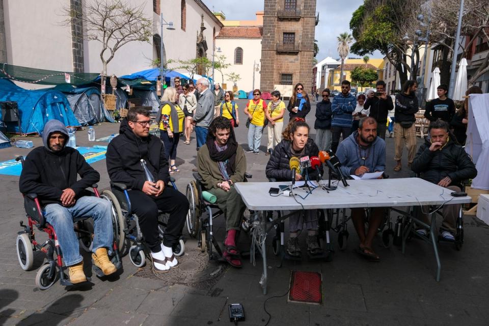 In April activists on a hunger strike to demand the halt of construction of a new hotel and a touristic luxury homes complex in southern Tenerife island (EPA)