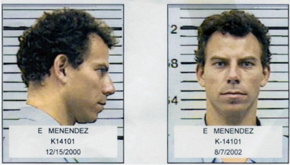 Mugshots of Erik Menendez in 2000 and 2002