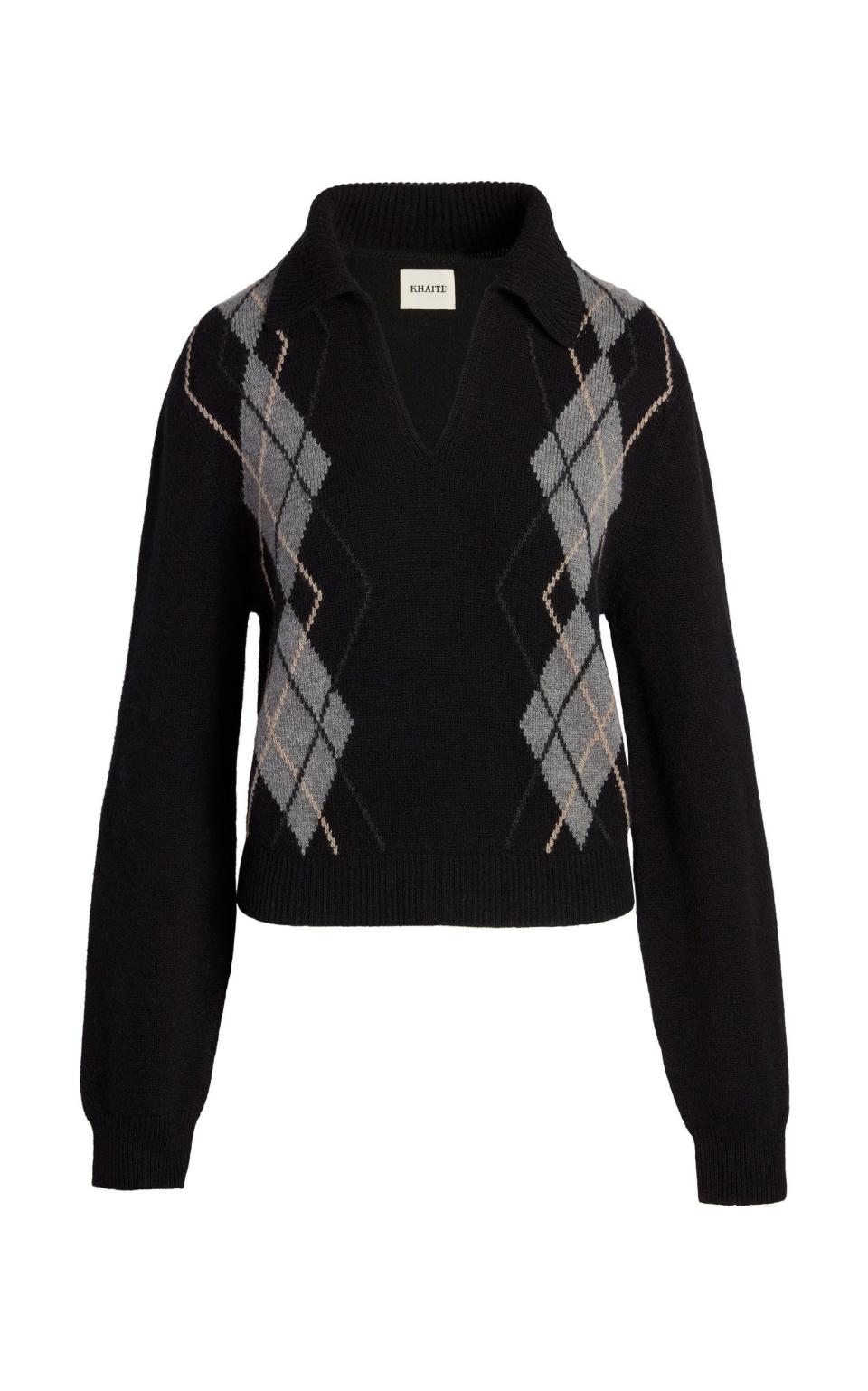 6) Hana Jacquard Cashmere Sweater