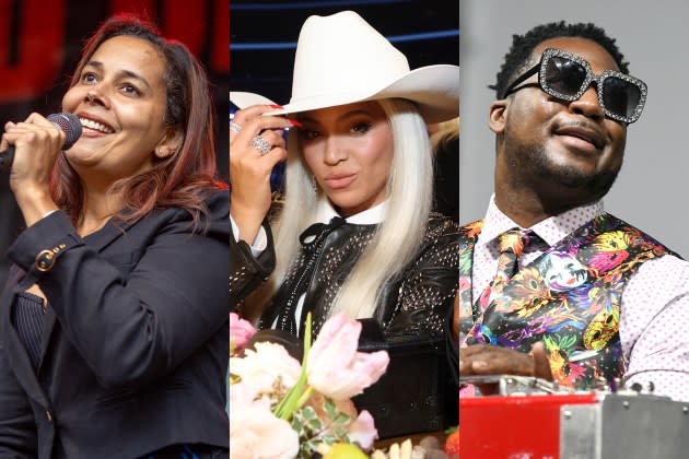 Rhiannon Giddens and Robert Randolph provided banjo and steel guitar, respectively, for Beyoncé's new songs. - Credit: Douglas Mason/Getty Images; Kevin Mazur/Getty Images/The Recording Academy; Tim Mosenfelder/WireImage