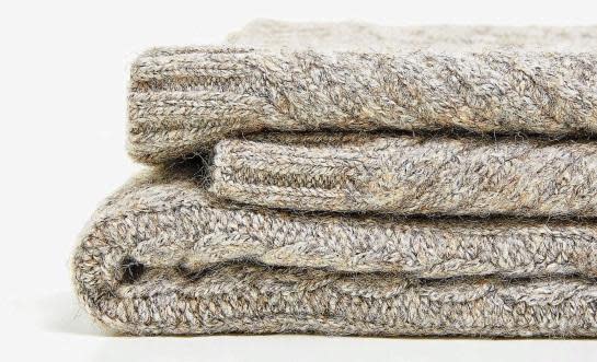 Zara Home textured geometric knit blanket. Snuggle up as you wind down. £89.99 (zarahome.com)