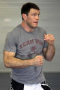 Forrest Griffin holds an open workout session for media ahead of his UFC 148 fight against Tito Ortiz at the Robert Drysdale Jiu Jitsu Gym on June 26, 2012 in Las Vegas, Nevada. (Photo by Josh Hedges/Zuffa LLC/Zuffa LLC via Getty Images)