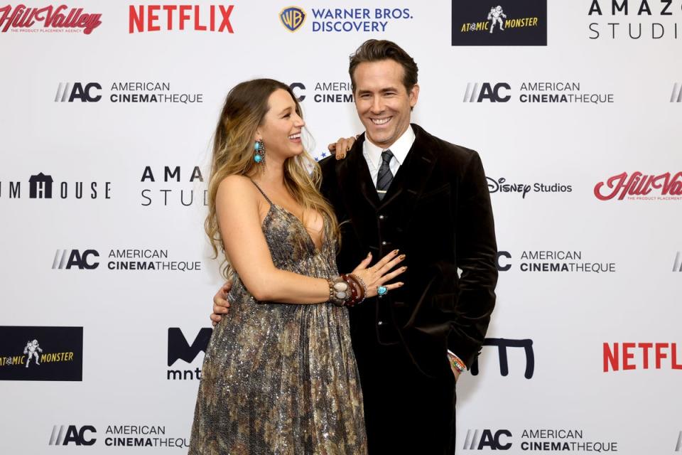 Blake Lively and Honoree Ryan Reynolds attend the 36th Annual American Cinematheque Awards at The Beverly Hilton on November 17, 2022 (Getty Images for American Cinema)