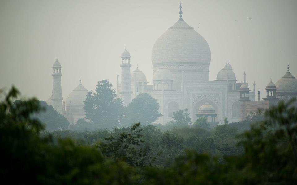  India's Taj Mahal seen through smog - Getty 