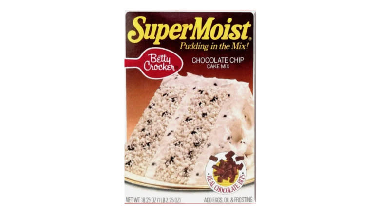 Box of Betty Crocker Chocolate Chip Cake Mix from 1990s