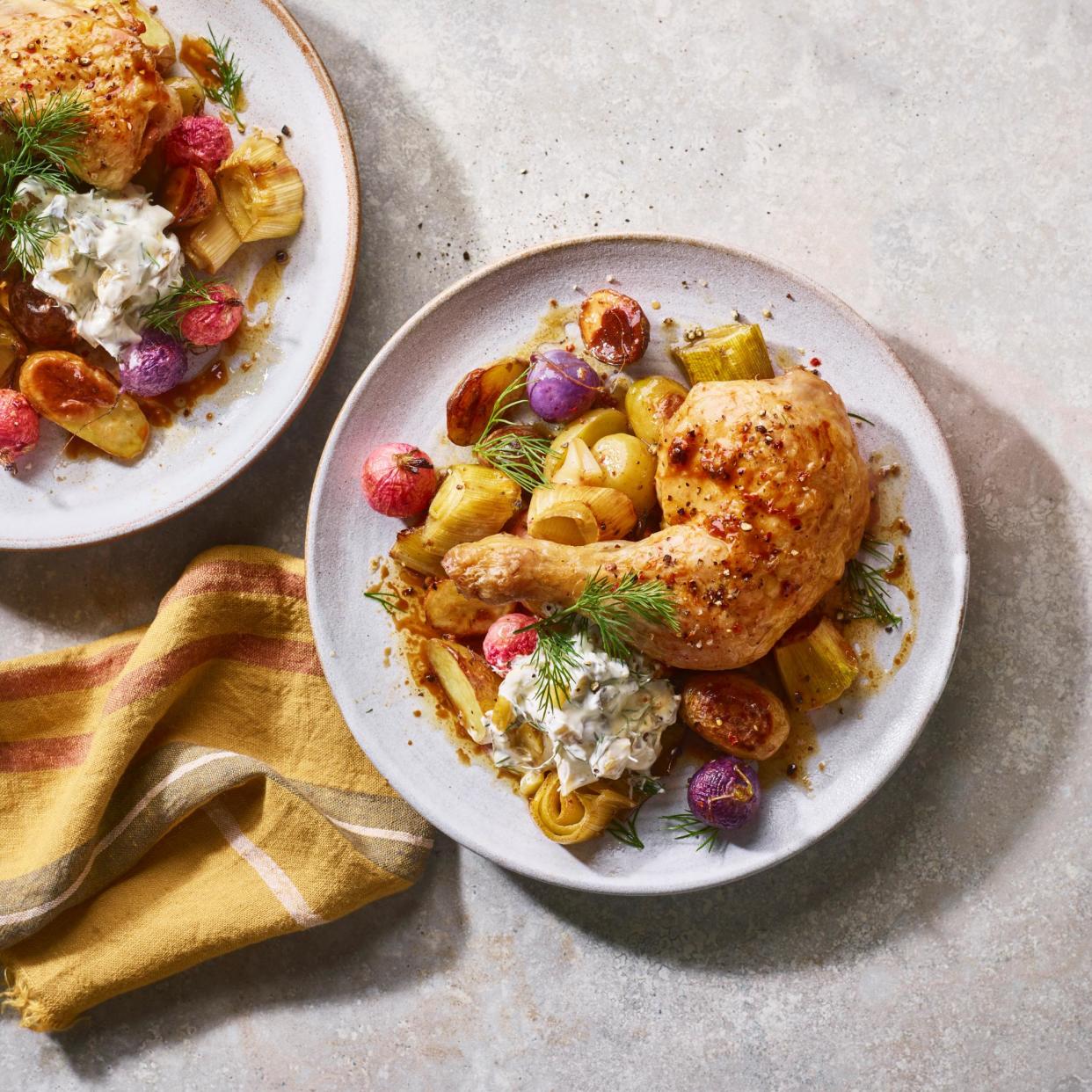 <span>Pickle and dill chicken with sour cream.</span><span>Photograph: Kate Whitaker/The Observer</span>