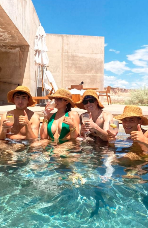 Kylie Jenner and her friends in Utah in the pool