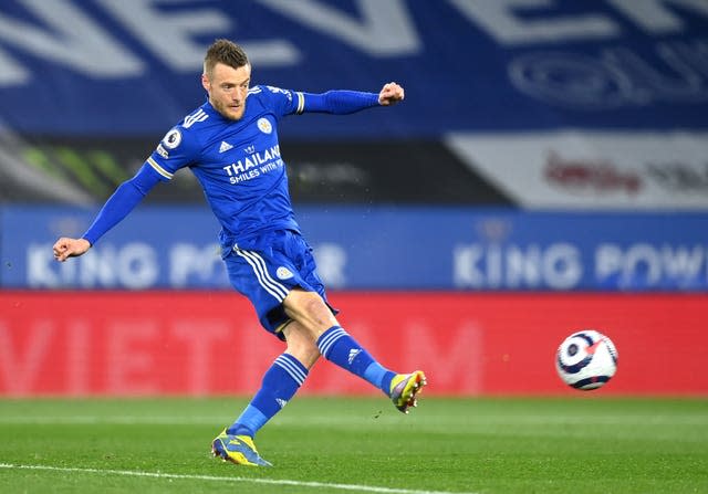 Jamie Vardy scored his first goal in two months against West Brom