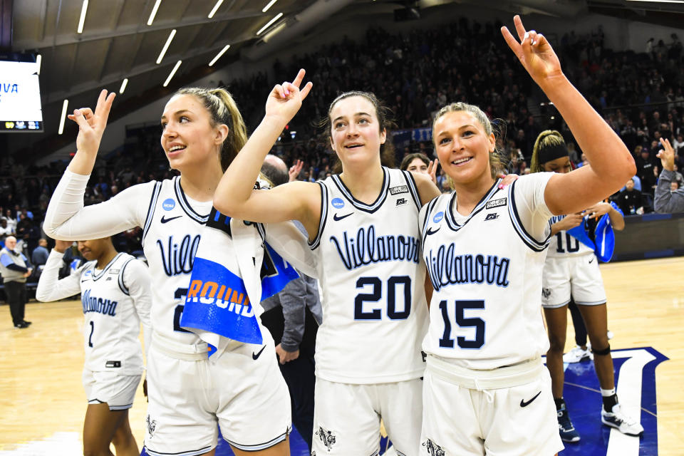 Maddy Siegrist (20) scored 35 points in Villanova's win over Cleveland State. (Photo by Eric Hartline/NCAA Photos via Getty Images)