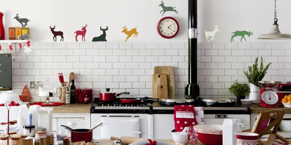 Photo credit: 'Christmas Reindeer' Vinyl Wall Stickers by Oakdene Designs, £16, Notonthehighstreet.com