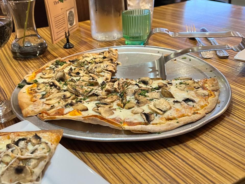 Mushroom Pizza at Bella Roma in Los Angeles.