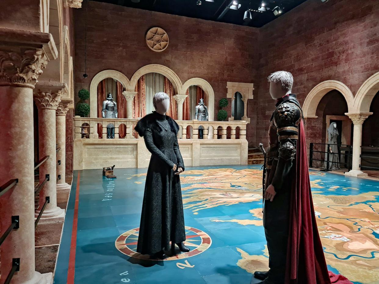 set with costumed mannequins at the game of thrones studio tour