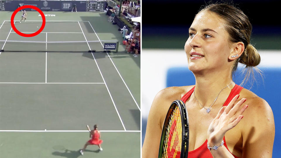 Ukraine's Marta Kostyuk did not shake hands with her Russian opponent after winning a maiden WTA title in Austin, Texas. Pic: WTA/Getty