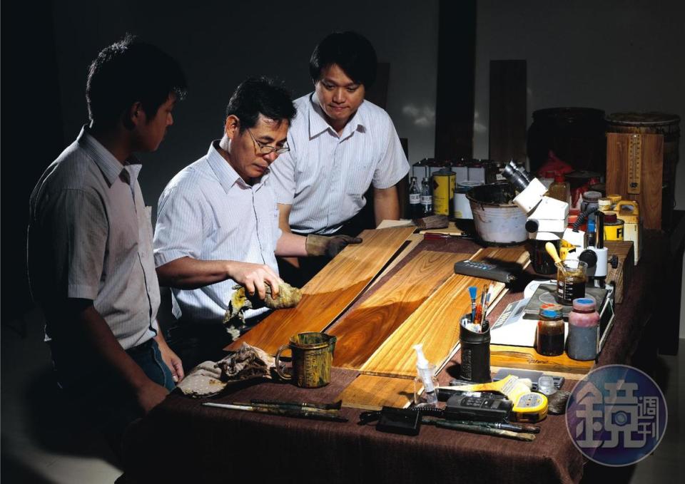 科定為台灣最大塗裝木皮板廠，產品遍及馬爾地夫瑞吉酒店、台北文華東方酒店等地。（科定提供）