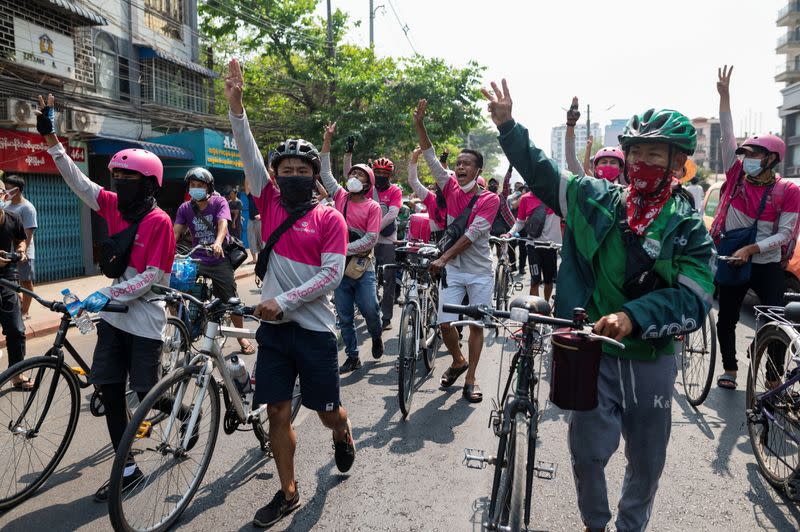 Protest against the military coup in Yangon