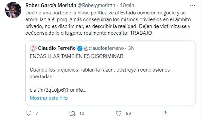 Roberto García Moritán contestó a las acusaciones de discriminación