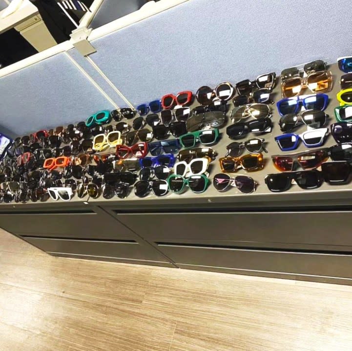 Two suspects were arrested after allegedly stealing around $25,000 worth of designer sunglasses from a shopping mall in Downey on Sept. 8, 2023. (Downey Police Department)