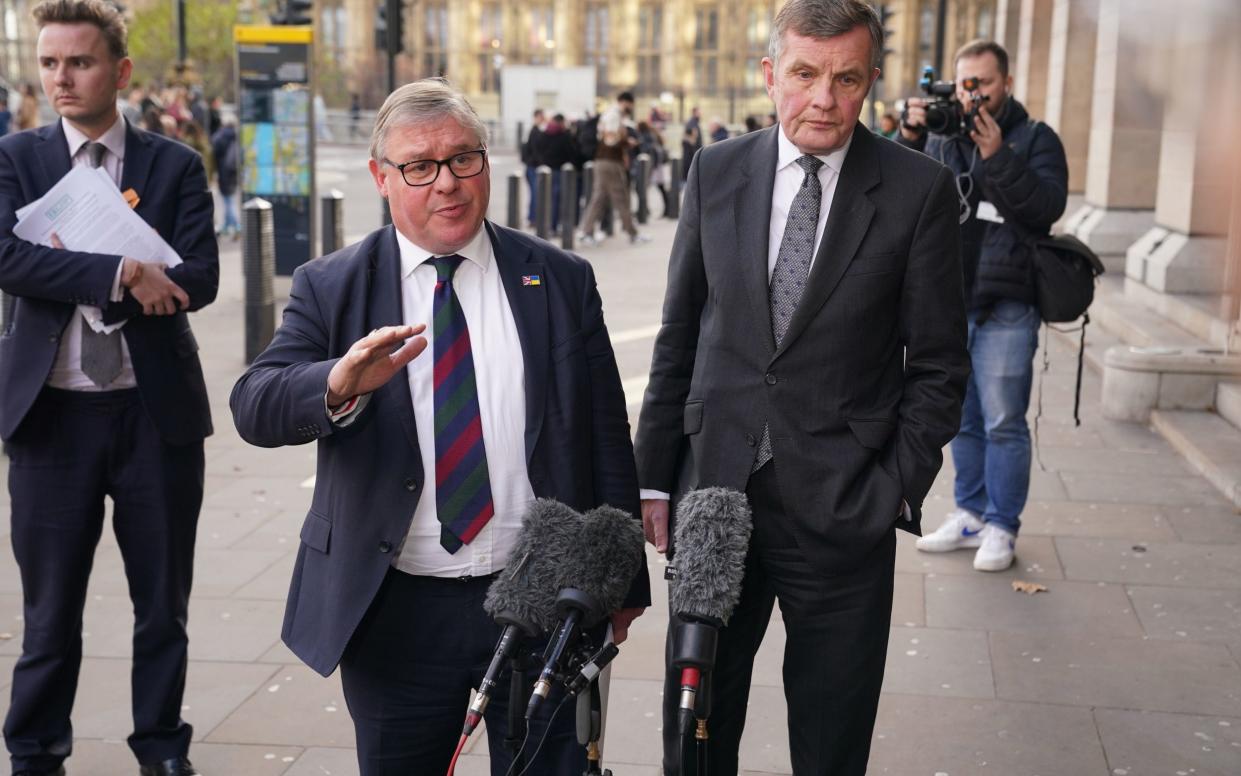 European Research Group chair Sir Mark Francois following the release of their assessment of the Rwanda Bill