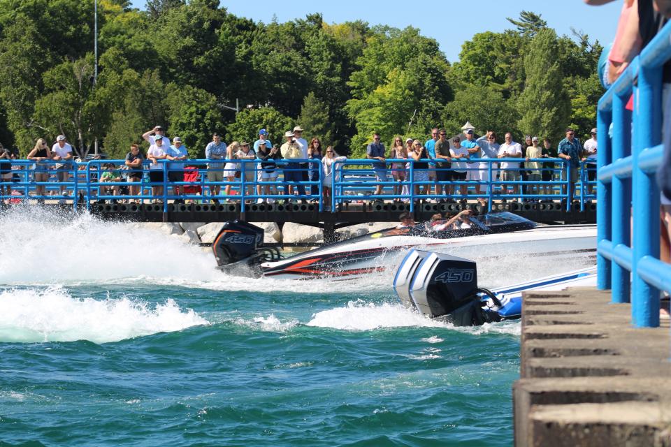Powerboats revved their engines for the crowds in Charlevoix during the 19th annual Boyne Thunder Poker Run.