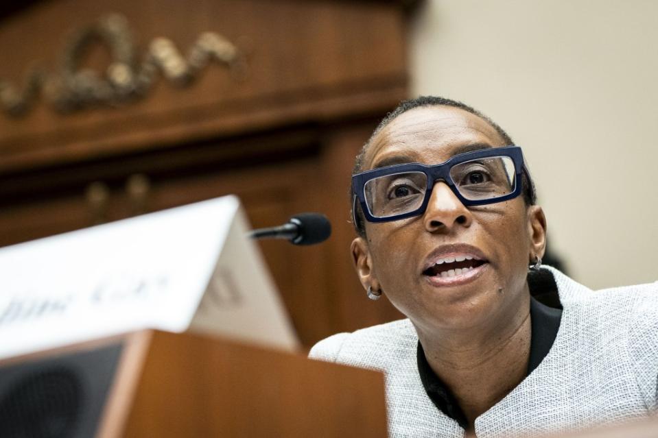 Claudine Gay, president of Harvard University, during a House Education and the Workforce Committee hearing in Washington, D.C on Tuesday, Dec. 5, 2023.