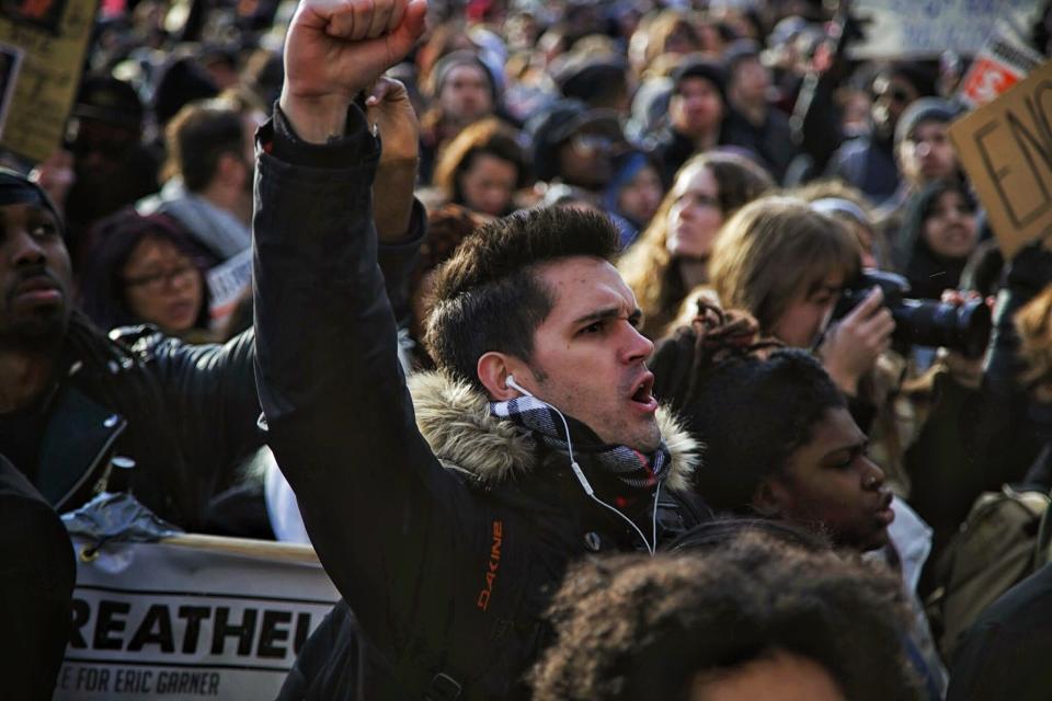 Thousands gather in Washington Square park in New York City on Saturday, Dec. 13, 2014. 