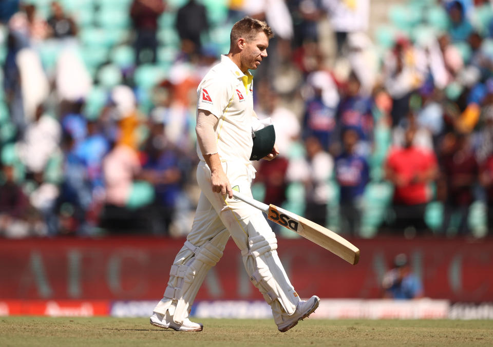 David Warner, pictured here during the first Test between Australia and India.