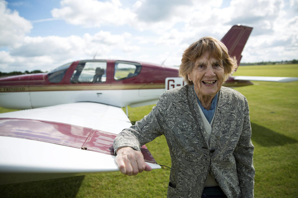 Joy pictured at RAF Cosford in Shropshire for Project Propellor, an annual gathering of WWII service men and women, in May 2015 (SWNS)