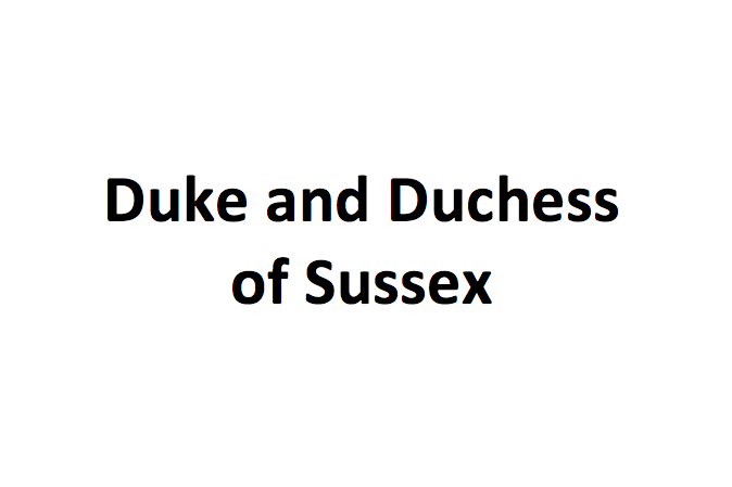 <p>Duke and Duchess of Sussex</p>